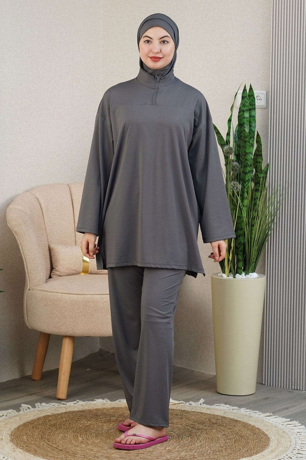 Burkini Nadia VIP FASHION — Gris foncé — Ne colle pas au corps