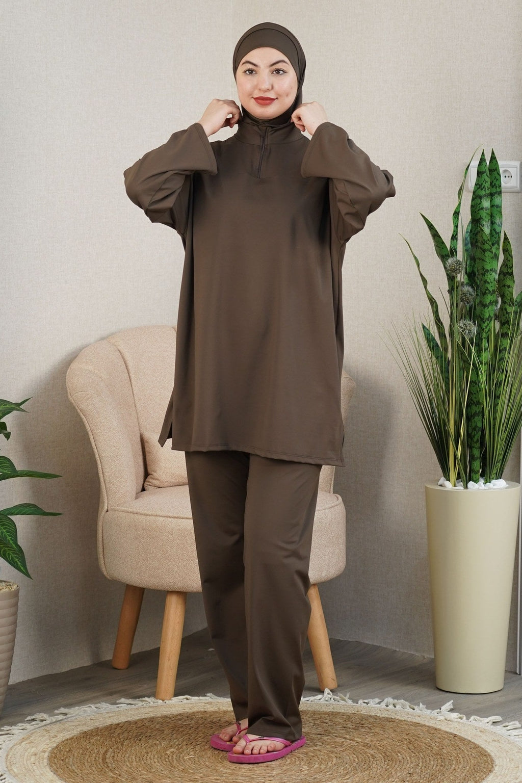 Burkini Nadia VIP FASHION — Marron — Burkini modeste élégant