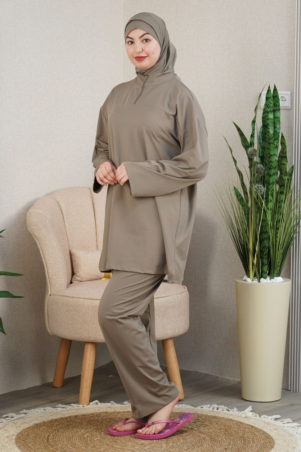 Burkini Nadia VIP FASHION — Kaki — Séchage ultra-rapide