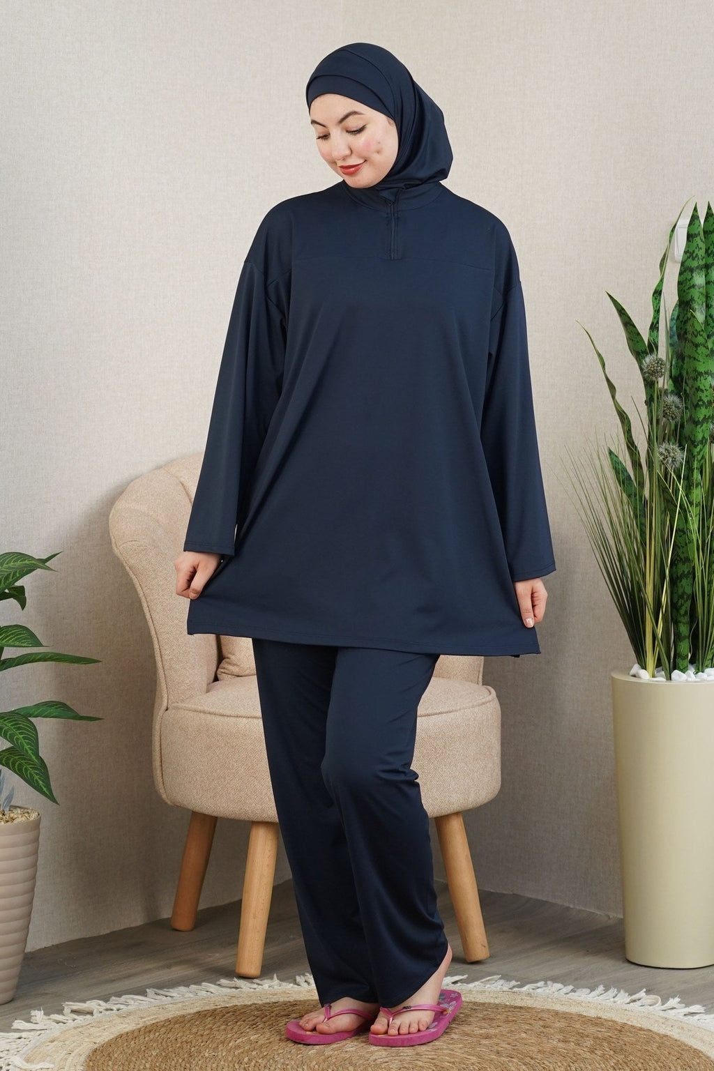 Burkini Nadia VIP FASHION — Bleu marine — Livraison gratuite Maroc