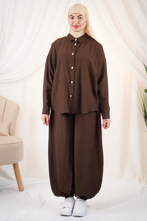 Ensemble Yasmine Marron Chocolate