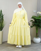 Robe Lina couleur Jaune - robe modeste longue en crêpe, VIP Fashion