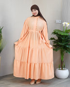 Robe Lina couleur Orange - robe modeste longue en crêpe, VIP Fashion