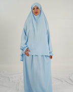 Abaya Salate couleur Bleu Ciel, VIP Fashion