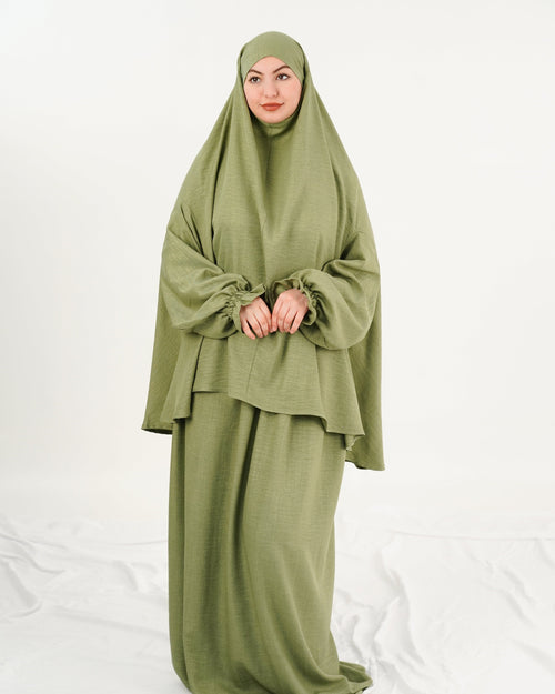 Abaya Salate couleur Kaki, VIP Fashion