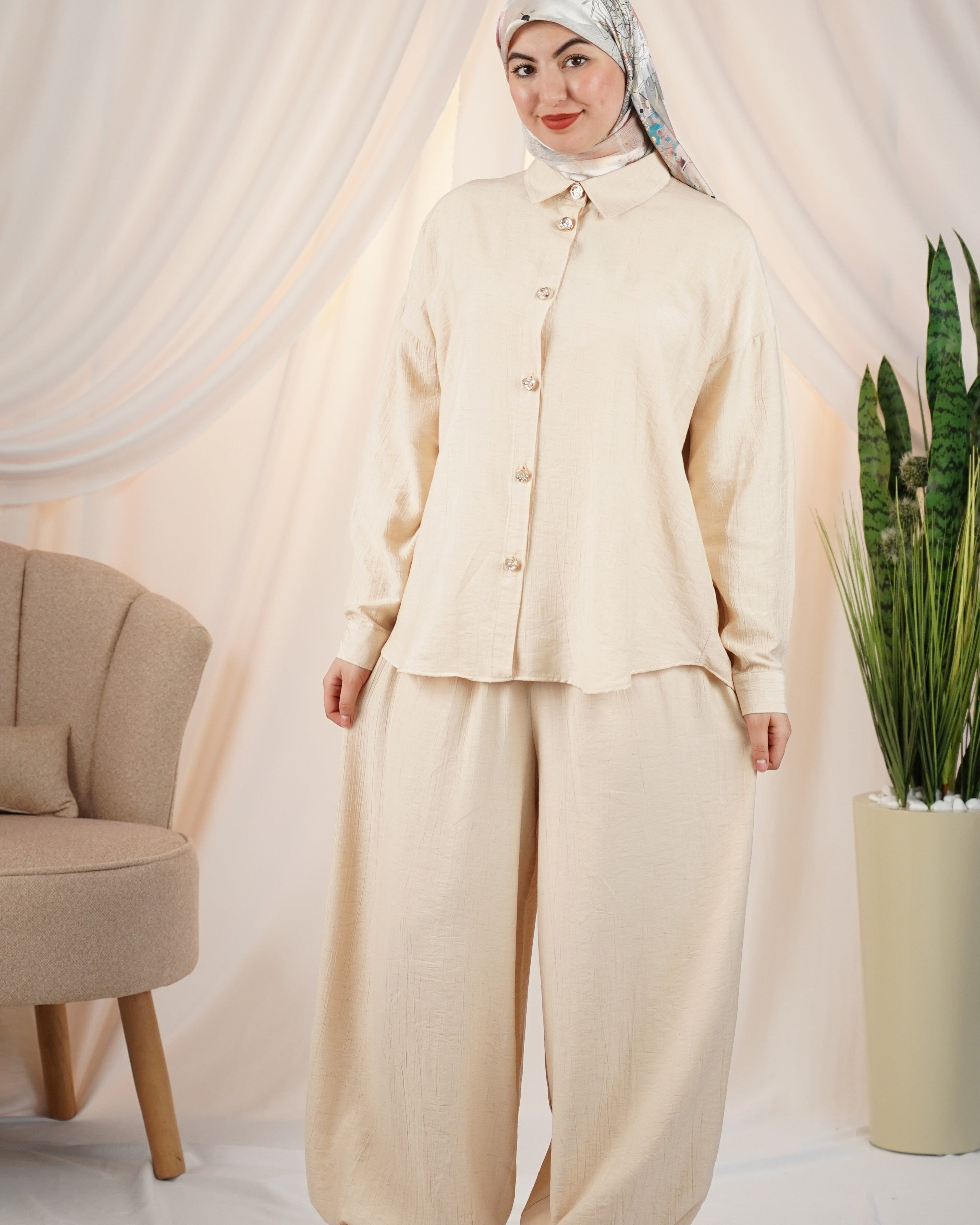 Ensemble Yasmine couleur Beige, VIP Fashion