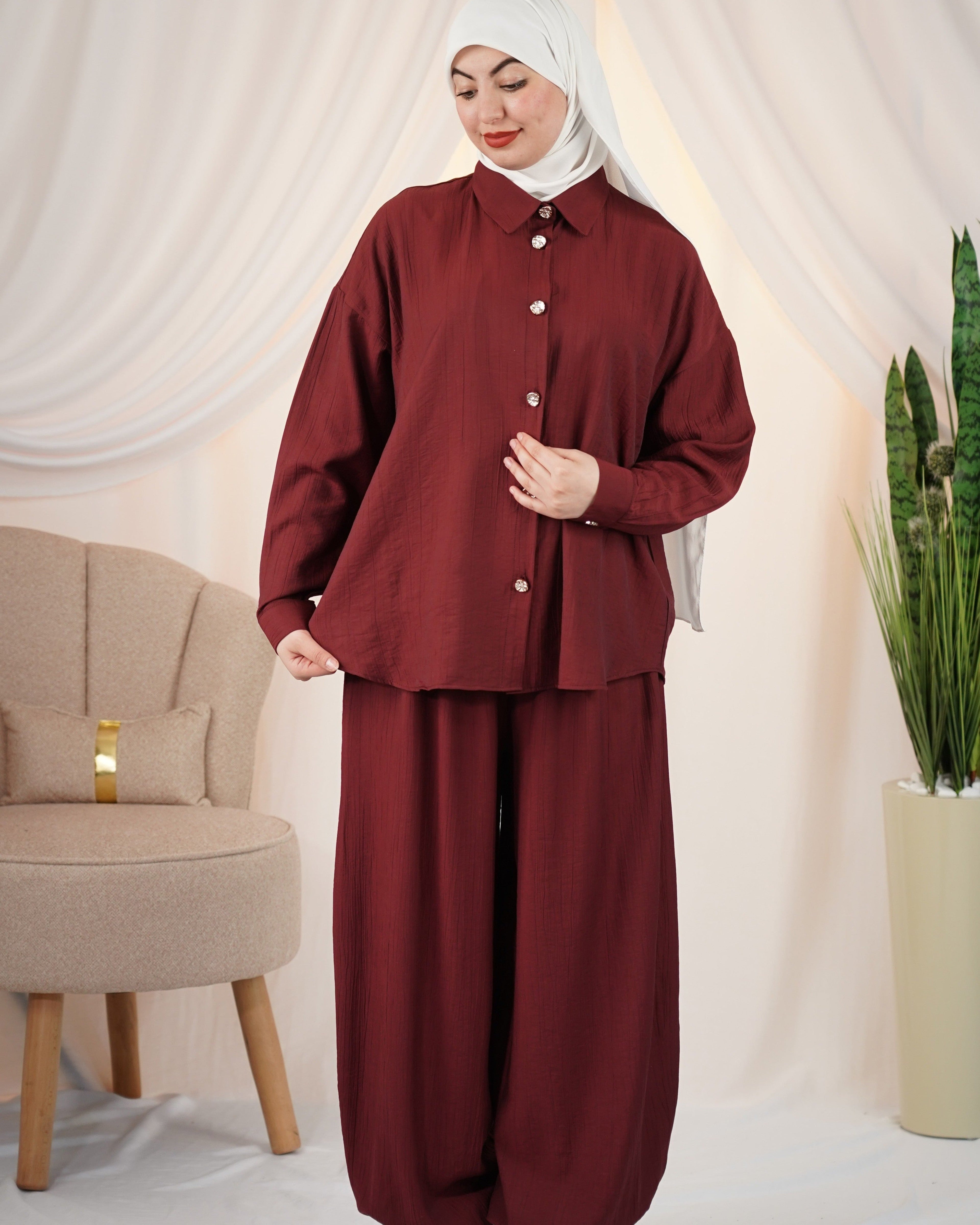 Ensemble Yasmine couleur Bordeaux, VIP Fashion